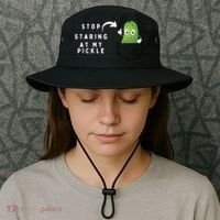 Stop Staring At My Pickle Adult Humor Pickle Lover Bucket Hat thumb 3