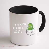 Stop Staring At My Pickle Adult Humor Pickle Lover Coffee Mug thumb 1