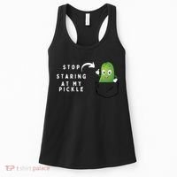 Stop Staring At My Pickle Adult Humor Pickle Lover Women's Tank Top thumb 0
