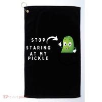 Stop Staring At My Pickle Adult Humor Pickle Lover Golf Towel thumb 0