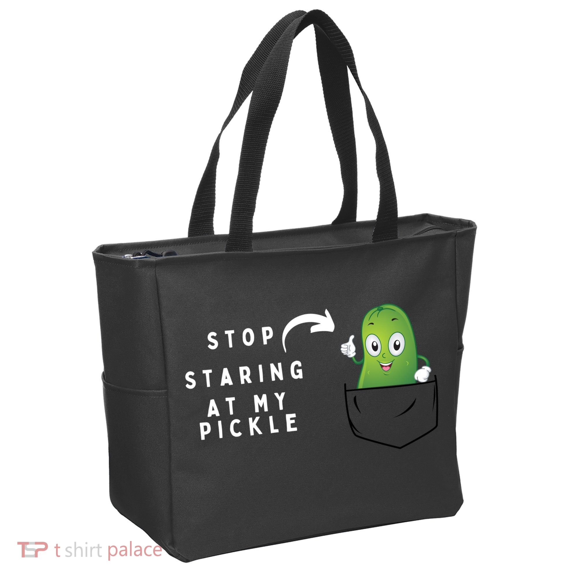 Stop Staring At My Pickle Adult Humor Pickle Lover Tote Bag