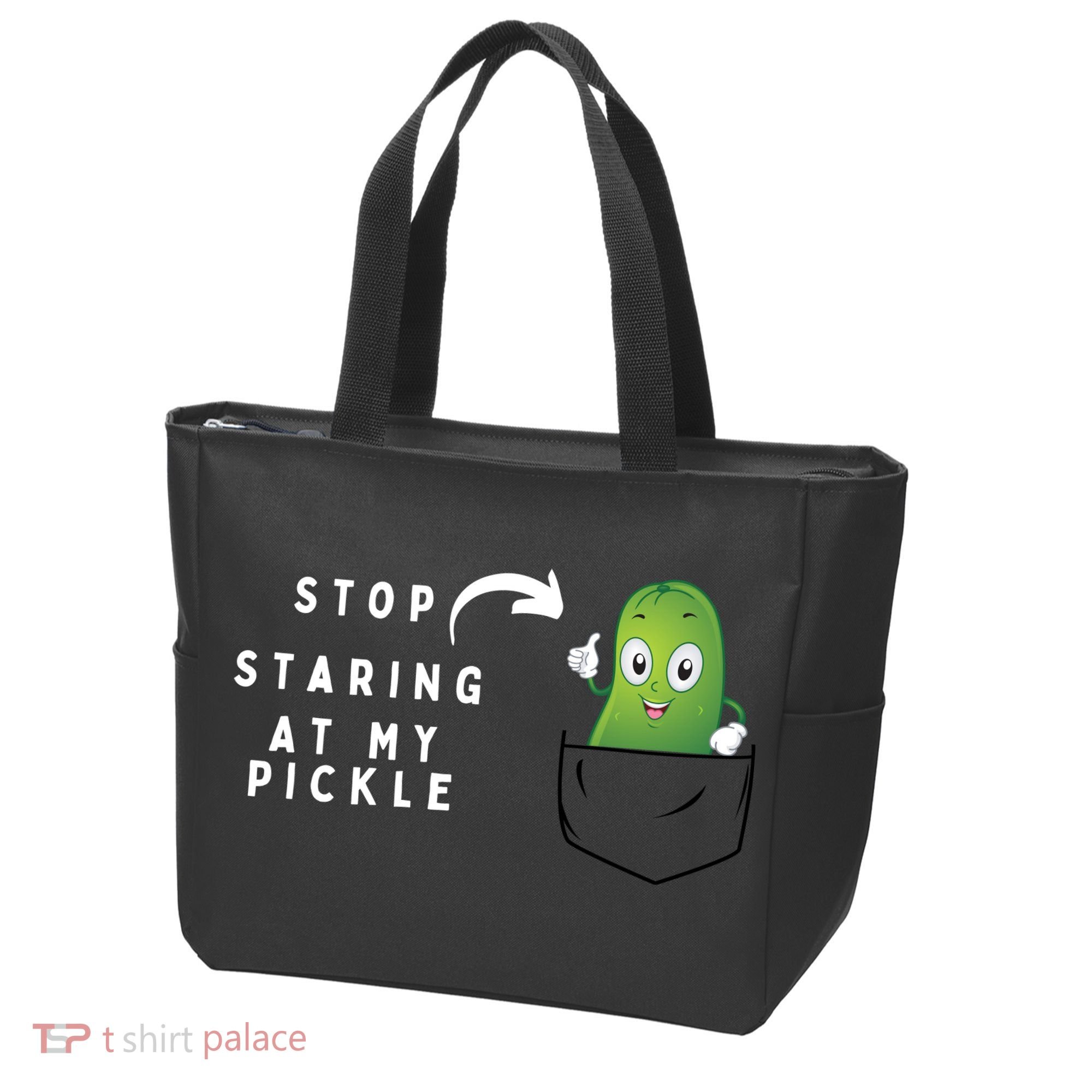 Stop Staring At My Pickle Adult Humor Pickle Lover Tote Bag