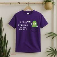 Stop Staring At My Pickle Adult Humor Pickle Lover T-Shirt thumb 2