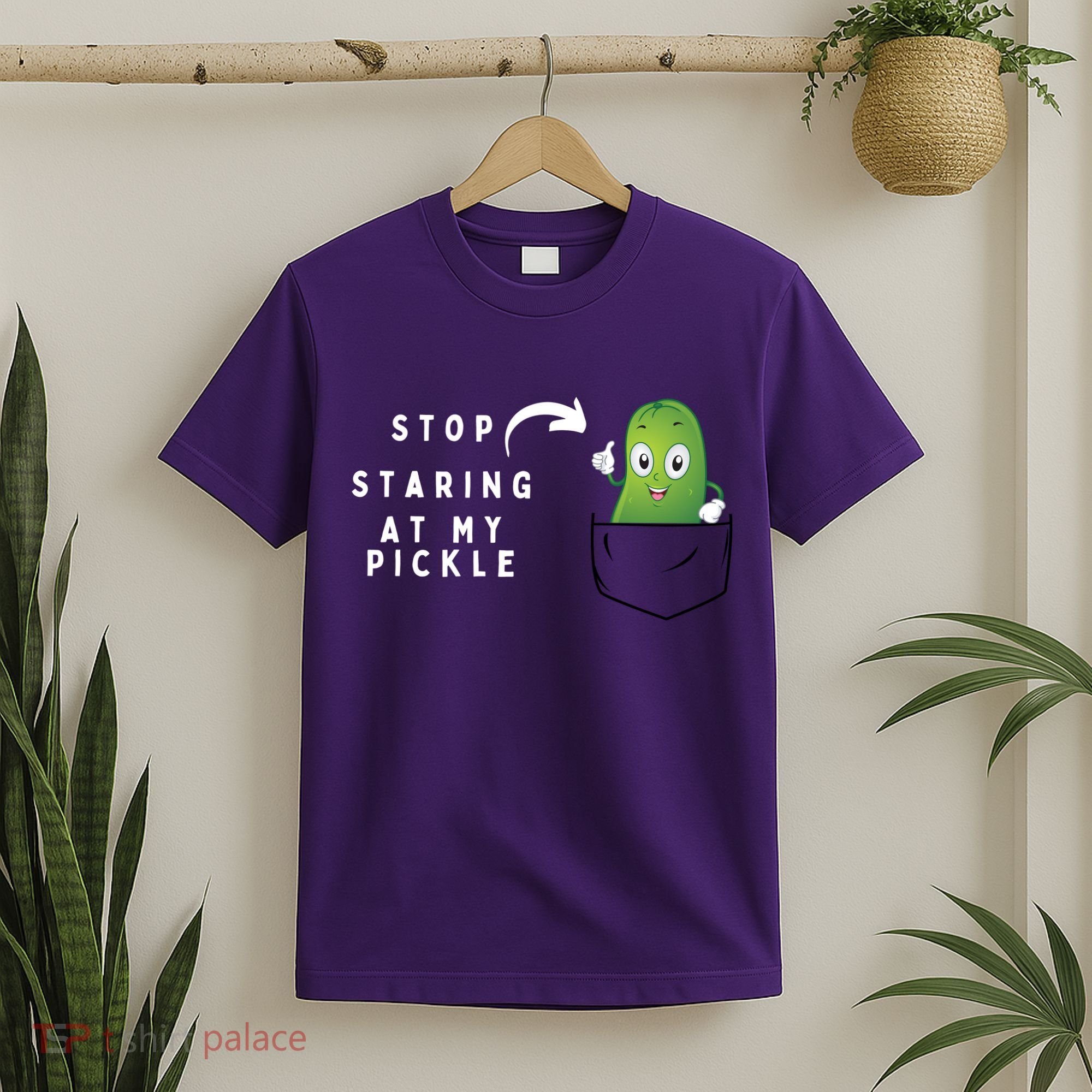 Stop Staring At My Pickle Adult Humor Pickle Lover T-Shirt