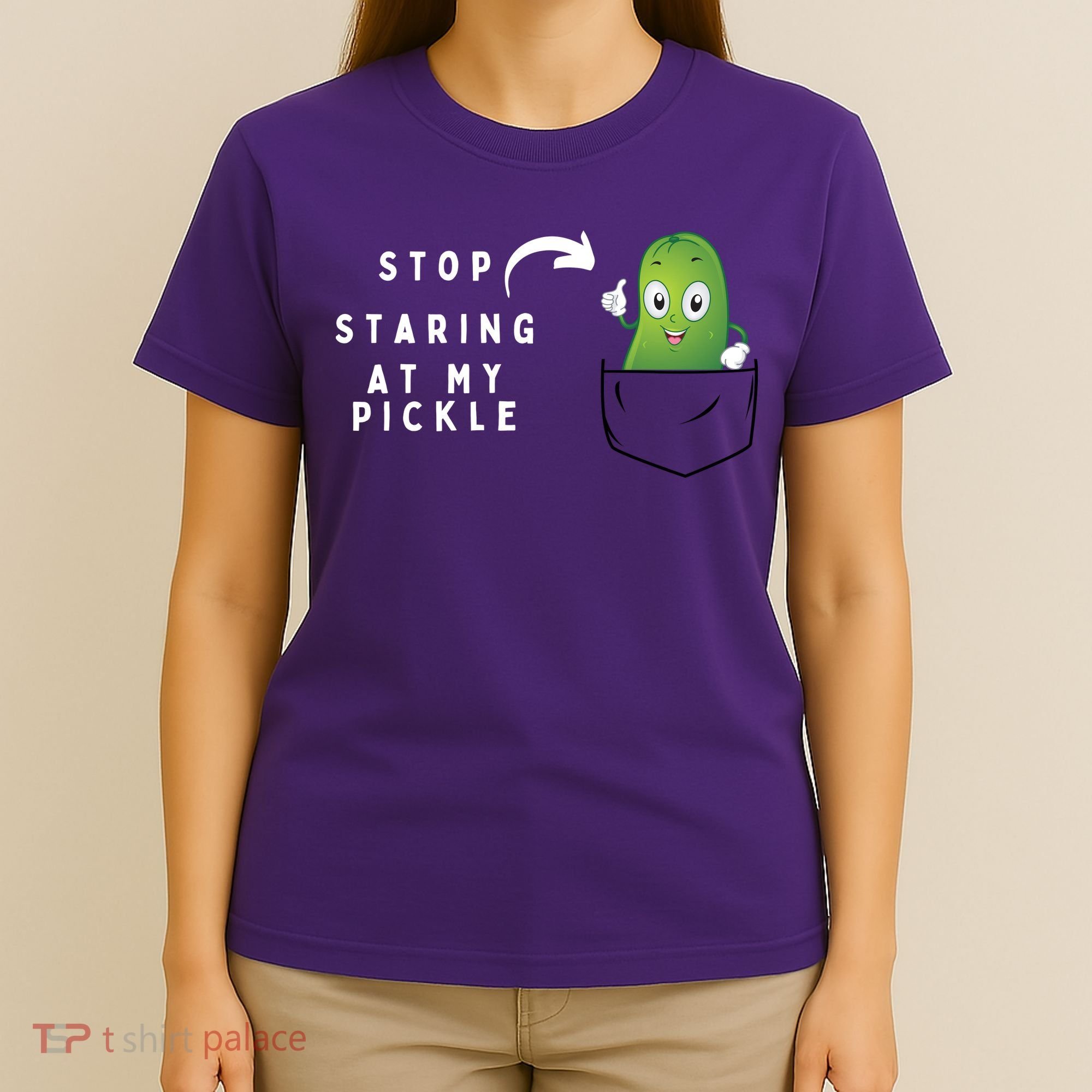 Stop Staring At My Pickle Adult Humor Pickle Lover T-Shirt