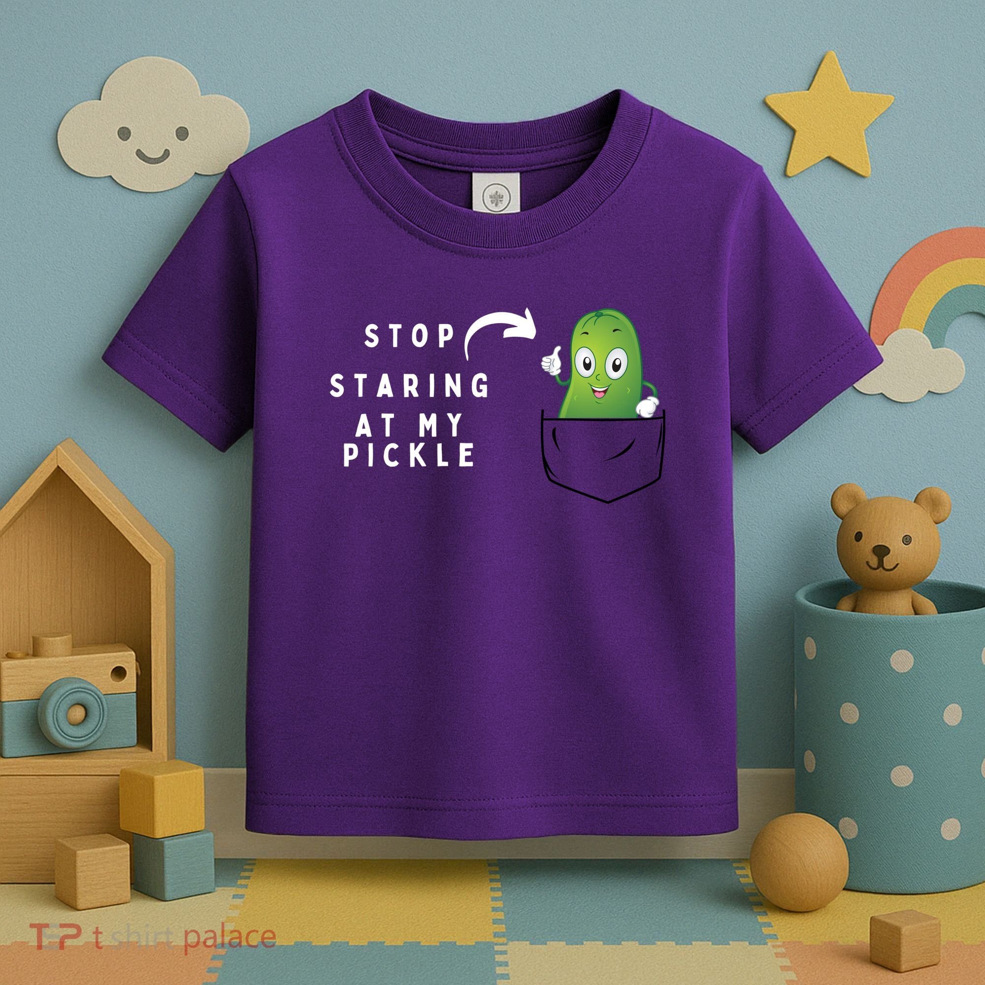 Stop Staring At My Pickle Adult Humor Pickle Lover Toddler T-Shirt