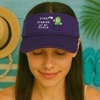 Stop Staring At My Pickle Adult Humor Pickle Lover Visor thumb 2