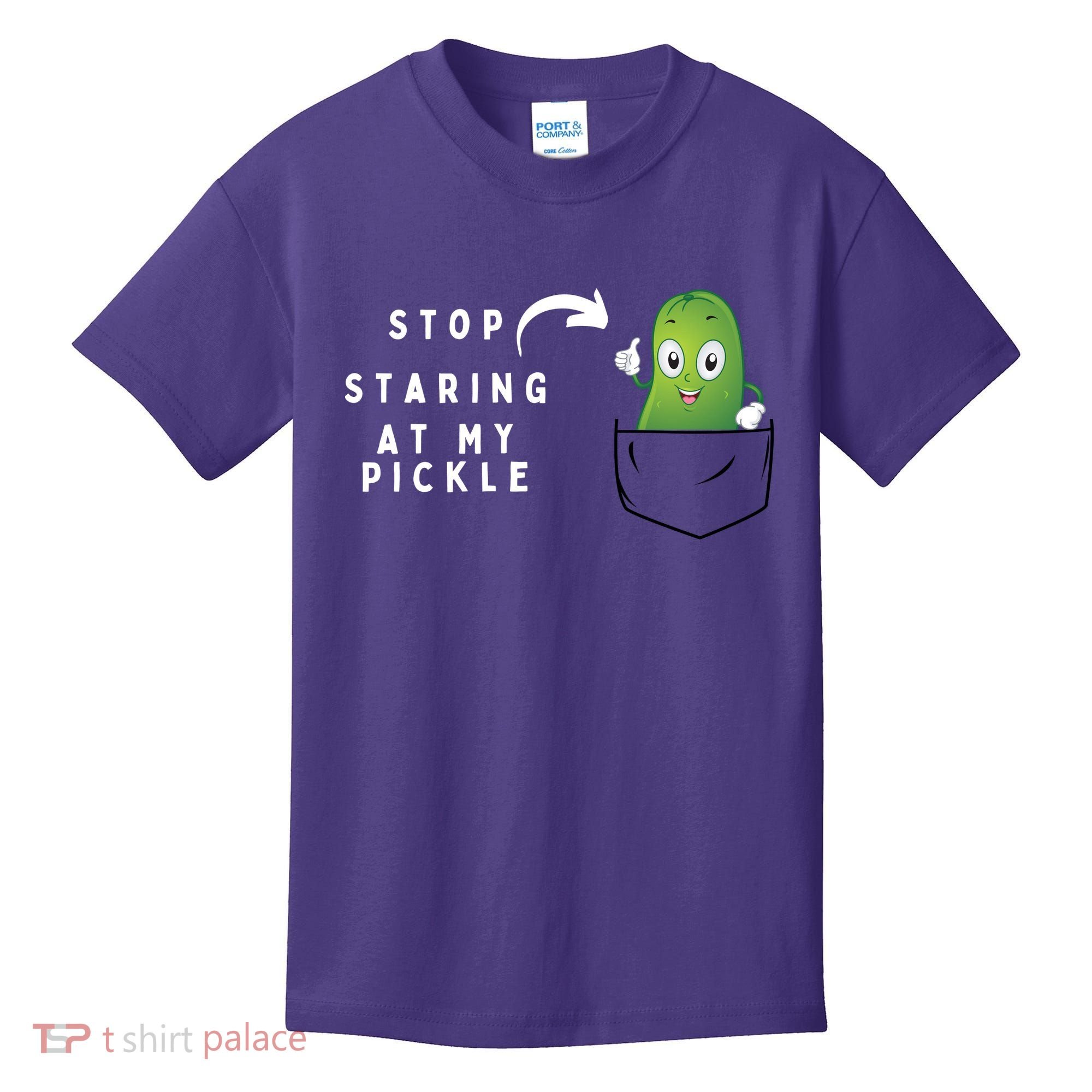 Stop Staring At My Pickle Adult Humor Pickle Lover Kids T-Shirt