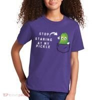 Stop Staring At My Pickle Adult Humor Pickle Lover Kids T-Shirt thumb 2