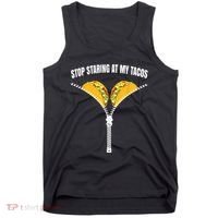Stop Staring At My Tacos Zip Funny Tank Top thumb 0