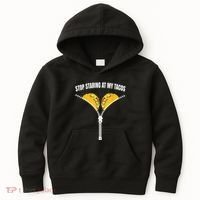 Stop Staring At My Tacos Zip Funny Kids Hoodie thumb 0