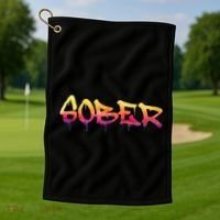Sober Sobriety Anniversary Recovery Sober Aa Na Golf Towel thumb 1