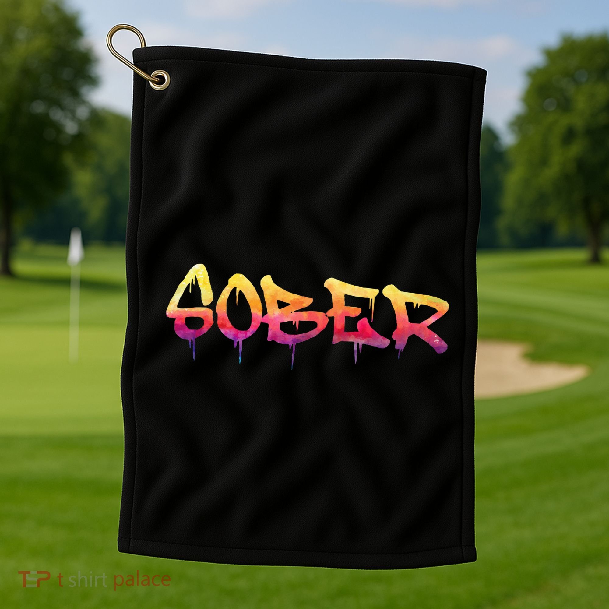 Sober Sobriety Anniversary Recovery Sober Aa Na Golf Towel