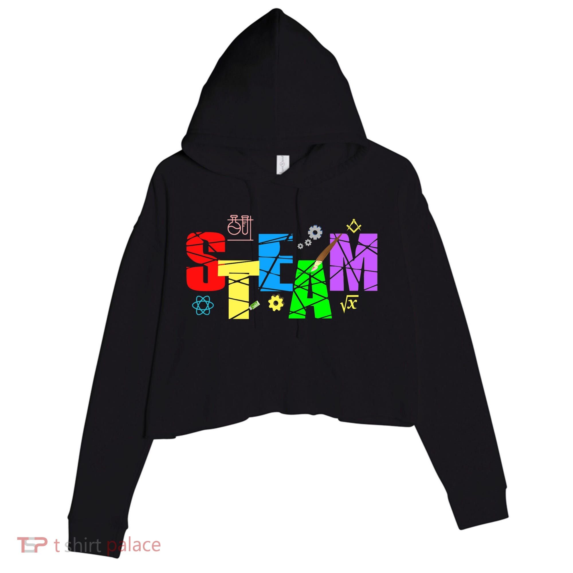 STEAM Science and Art STEM Creativity Maker Crop Fleece Hoodie