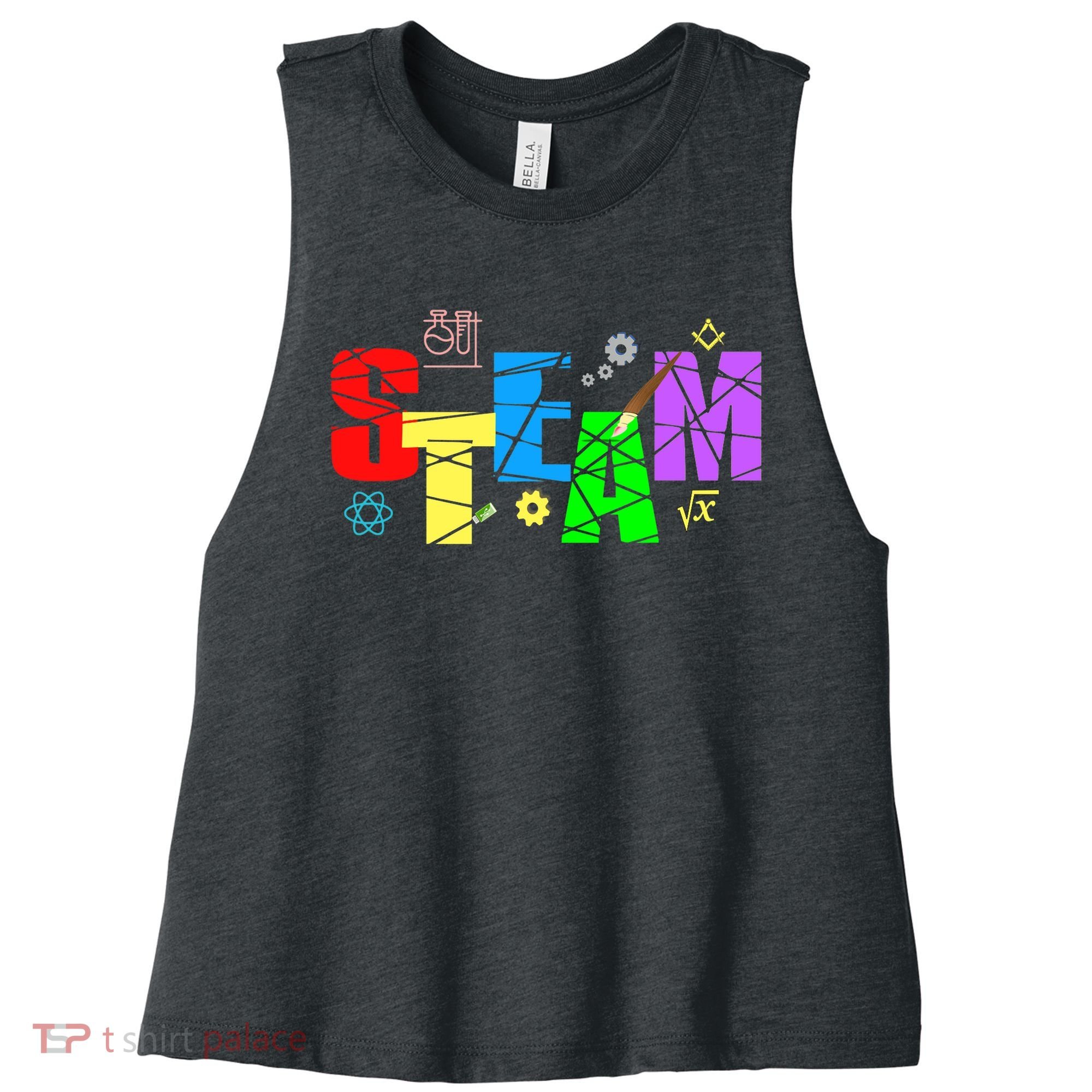 STEAM Science and Art STEM Creativity Maker Women's Racerback Cropped Tank