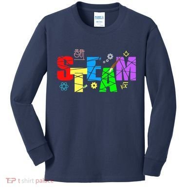 STEAM Science and Art STEM Creativity Maker Kids Long Sleeve Shirt