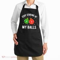 Stop Staring At My Balls Funny Dirty Christmas Apron thumb 2