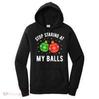 Stop Staring At My Balls Funny Dirty Christmas Women's Hoodie thumb 0