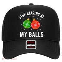 Stop Staring At My Balls Funny Dirty Christmas Hat thumb 0