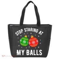 Stop Staring At My Balls Funny Dirty Christmas Tote Bag thumb 0