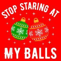 Stop Staring At My Balls Funny Dirty Christmas Santa Hat thumb 1
