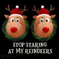 Stop Staring At My Reindeers Ugly Gag Xmas Sweater Christmas Coffee Mug thumb 5