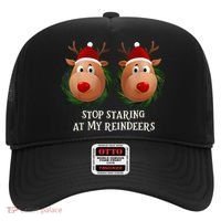 Stop Staring At My Reindeers Ugly Gag Xmas Sweater Christmas Hat thumb 0
