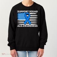 Support Squad ALS Awareness Month USA American Flag Dad  Women's Sweatshirt thumb 0