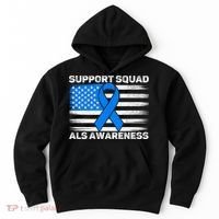Support Squad ALS Awareness Month USA American Flag Dad  Hoodie thumb 0