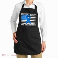 Support Squad ALS Awareness Month USA American Flag Dad  Apron thumb 2