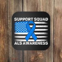 Support Squad ALS Awareness Month USA American Flag Dad  Coaster thumb 0