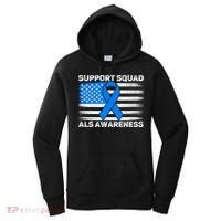 Support Squad ALS Awareness Month USA American Flag Dad  Women's Hoodie thumb 0
