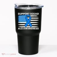 Support Squad ALS Awareness Month USA American Flag Dad  Tumbler thumb 0