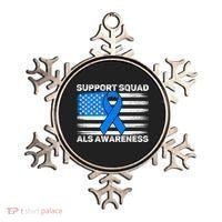 Support Squad ALS Awareness Month USA American Flag Dad  Ornament thumb 0