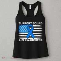 Support Squad ALS Awareness Month USA American Flag Dad  Women's Tank Top thumb 3
