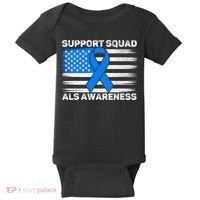 Support Squad ALS Awareness Month USA American Flag Dad  Baby Bodysuit thumb 0