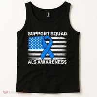 Support Squad ALS Awareness Month USA American Flag Dad  Tank Top thumb 2
