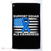 Support Squad ALS Awareness Month USA American Flag Dad  Golf Towel thumb 0