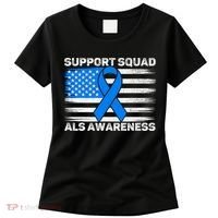 Support Squad ALS Awareness Month USA American Flag Dad  Women's T-Shirt thumb 0