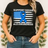 Support Squad ALS Awareness Month USA American Flag Dad  Women's T-Shirt thumb 2