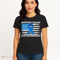 Support Squad ALS Awareness Month USA American Flag Dad  Women's T-Shirt thumb 4