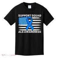 Support Squad ALS Awareness Month USA American Flag Dad  Kids T-Shirt thumb 0