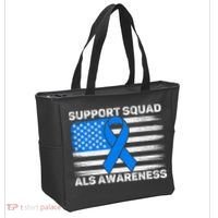 Support Squad ALS Awareness Month USA American Flag Dad  Tote Bag thumb 2