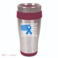Support Squad ALS Awareness Month USA American Flag Dad  16oz Travel Tumbler thumb 0