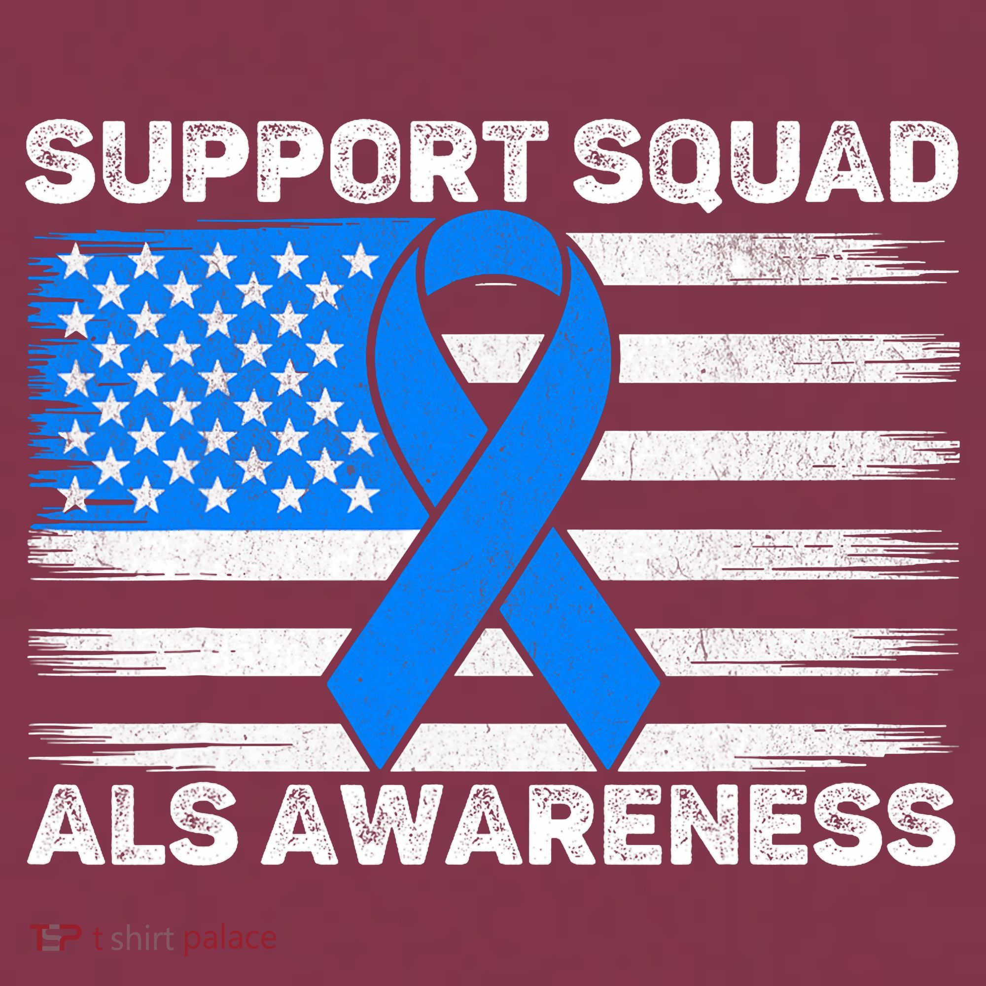 Support Squad ALS Awareness Month USA American Flag Dad  16oz Travel Tumbler