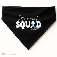 Support Squad ALS Awareness Blue & White Ribbon USA-Made Doggie Bandana thumb 0
