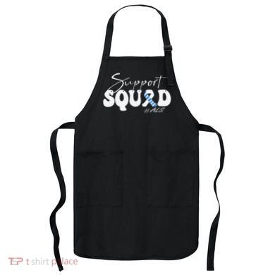 Support Squad ALS Awareness Blue & White Ribbon Apron