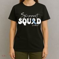 Support Squad ALS Awareness Blue & White Ribbon T-Shirt thumb 4