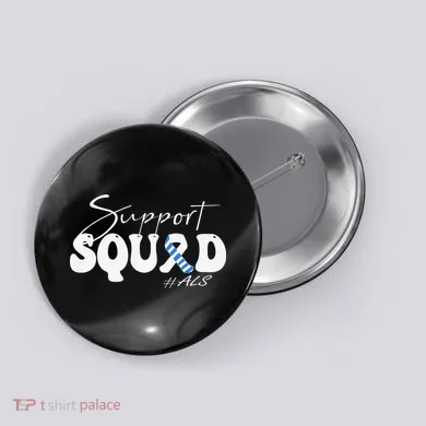 Support Squad ALS Awareness Blue & White Ribbon Button