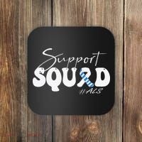 Support Squad ALS Awareness Blue & White Ribbon Coaster thumb 0